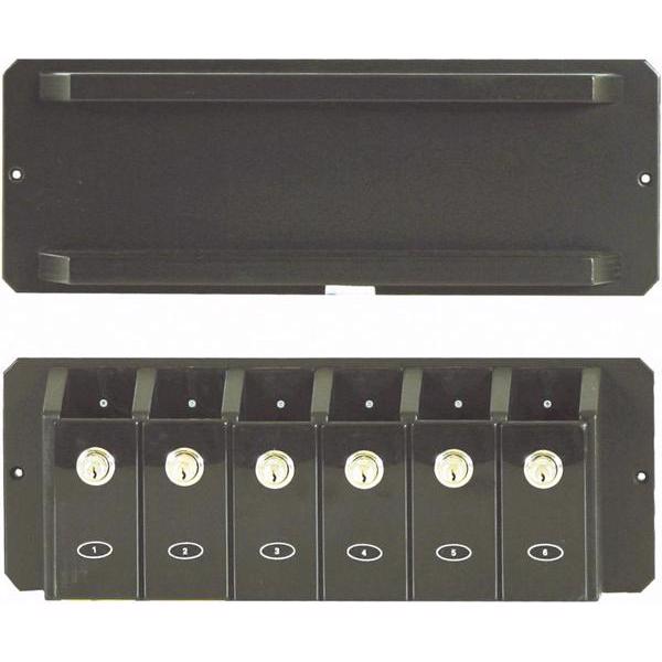 Cue rack for 12 cues, black, with lock