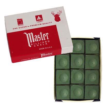 Master Billiard Chalk Spruce Box 12 Pieces