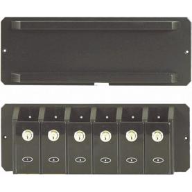 Cue rack for 12 cues, black, with lock