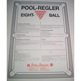 Rules, 8-ball Pool, 40 x 60 cm, Danish
