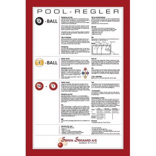 Rules, Pool, Poster, 40 x 60 cm, Danish